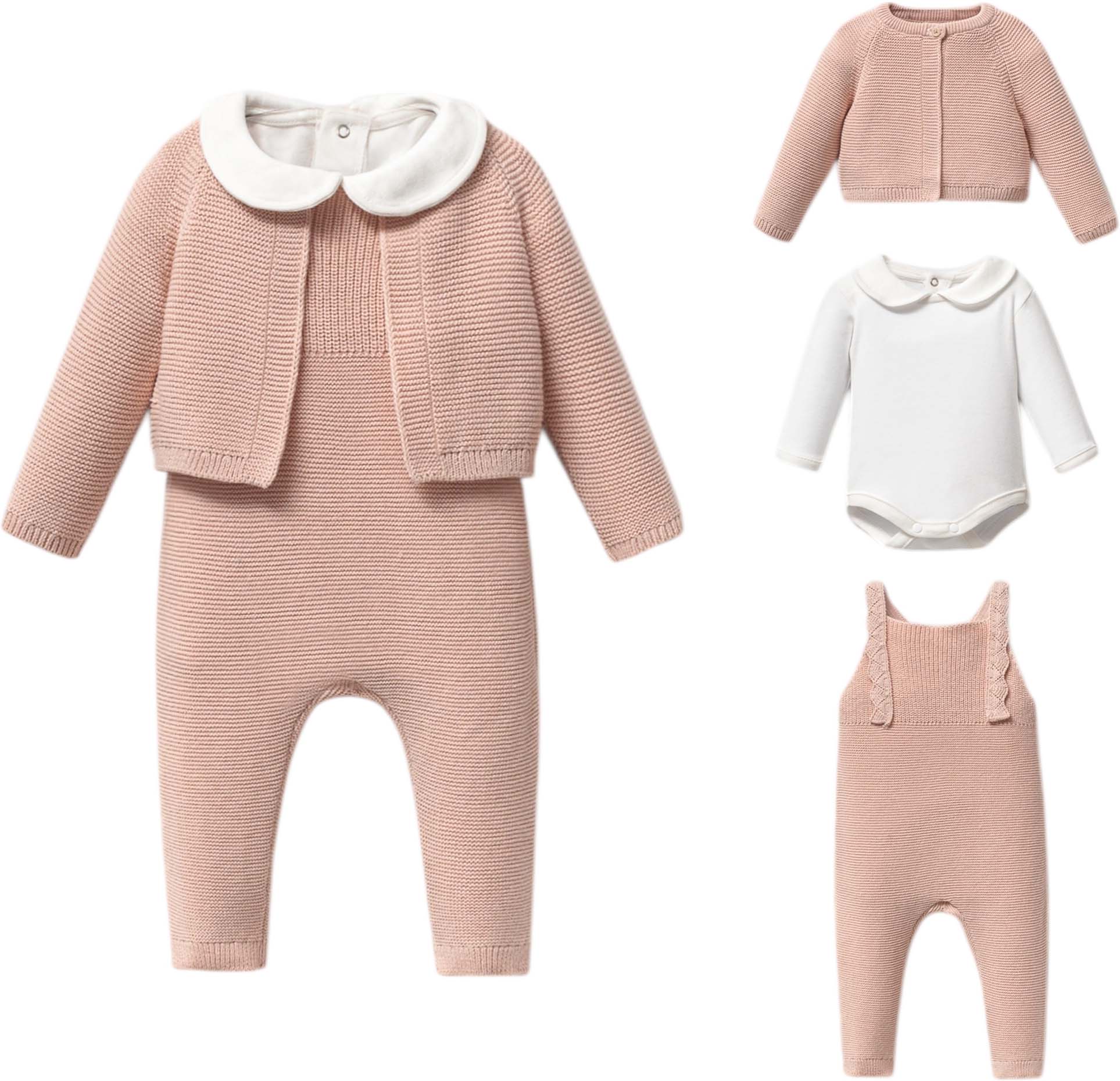 Set sweater+body+overalls