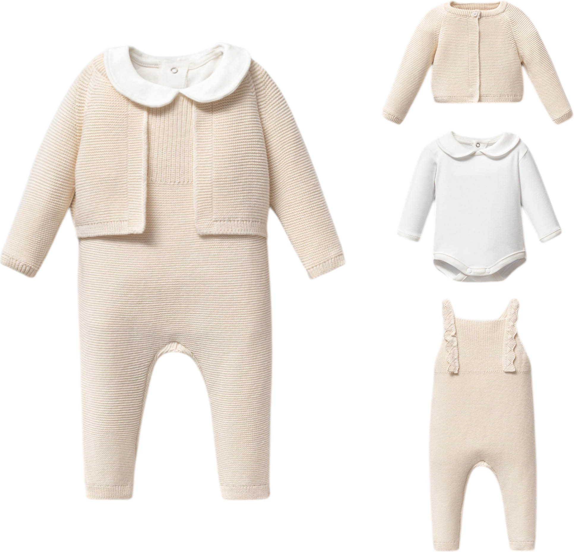 Set sweater+body+overalls