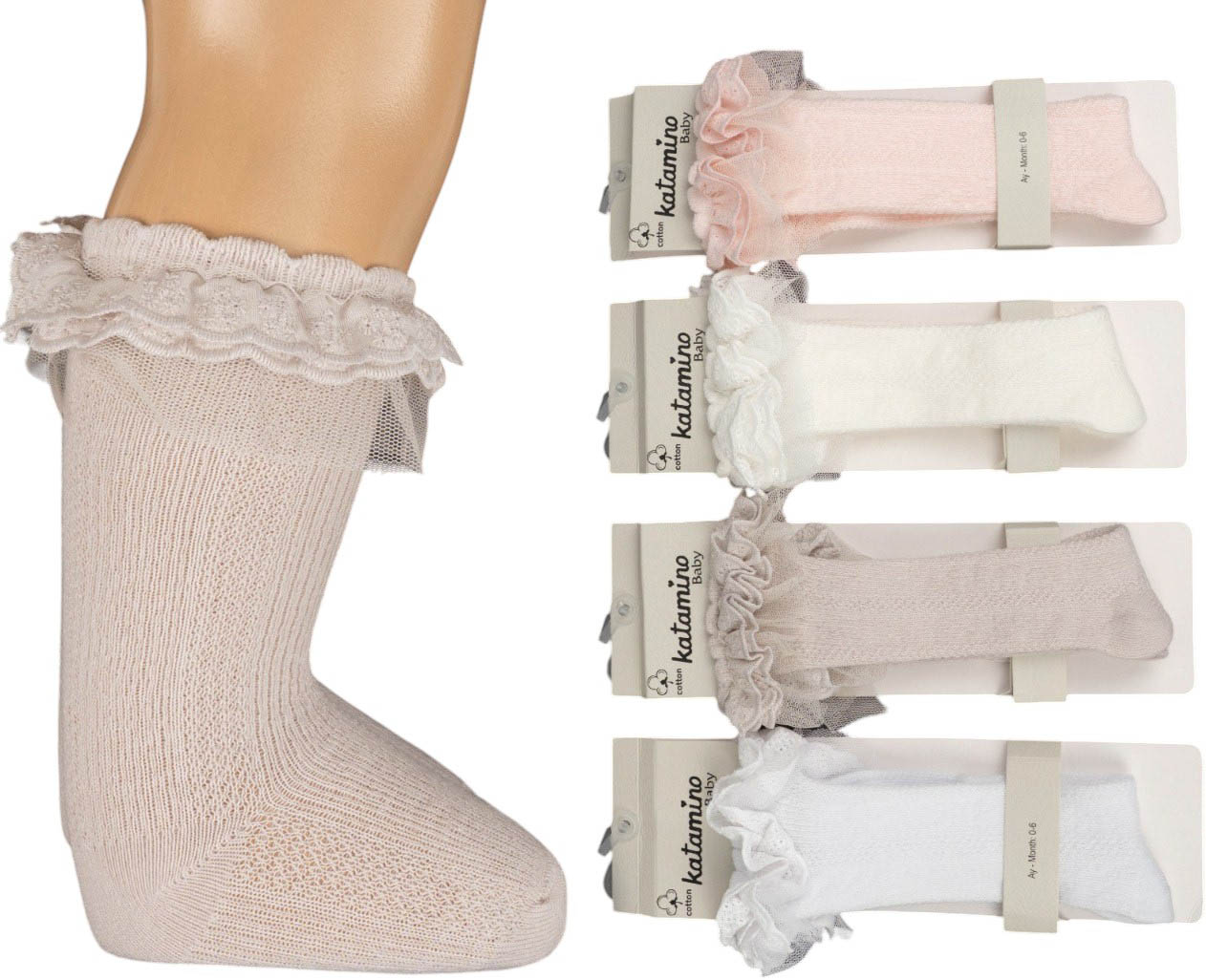 Knee high socks cotton Tora