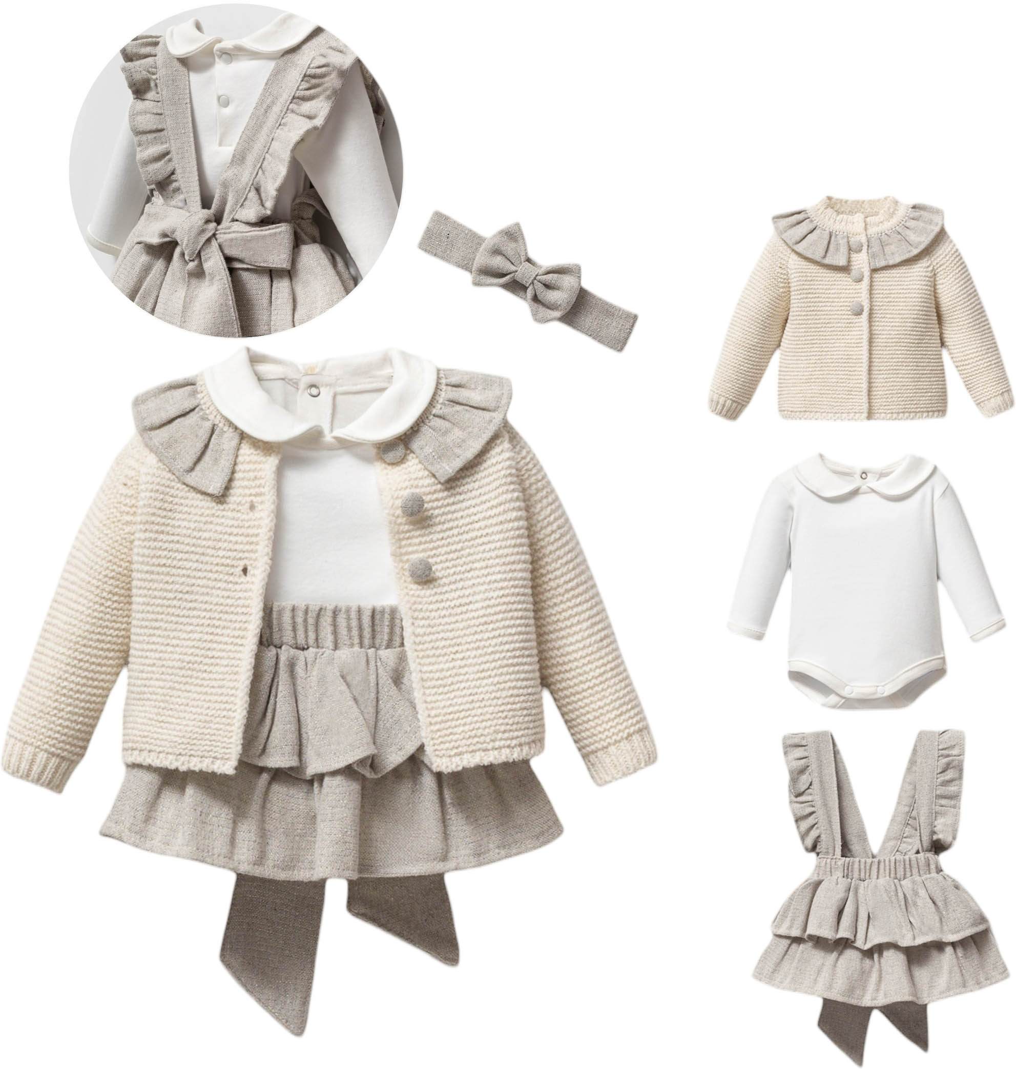 Set sweater+body+skirt+headband