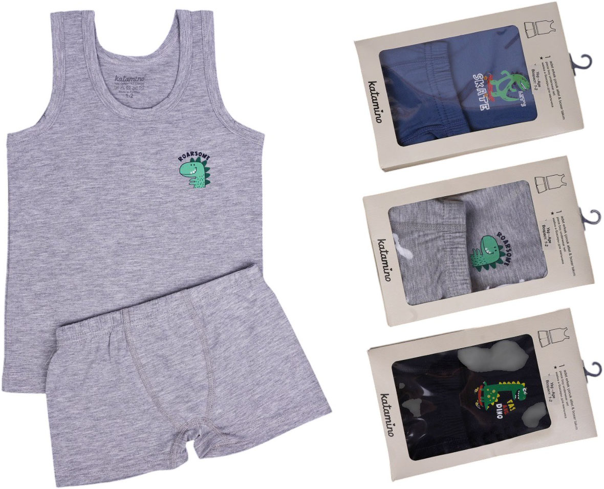 Set tank top+briefs Dinozor