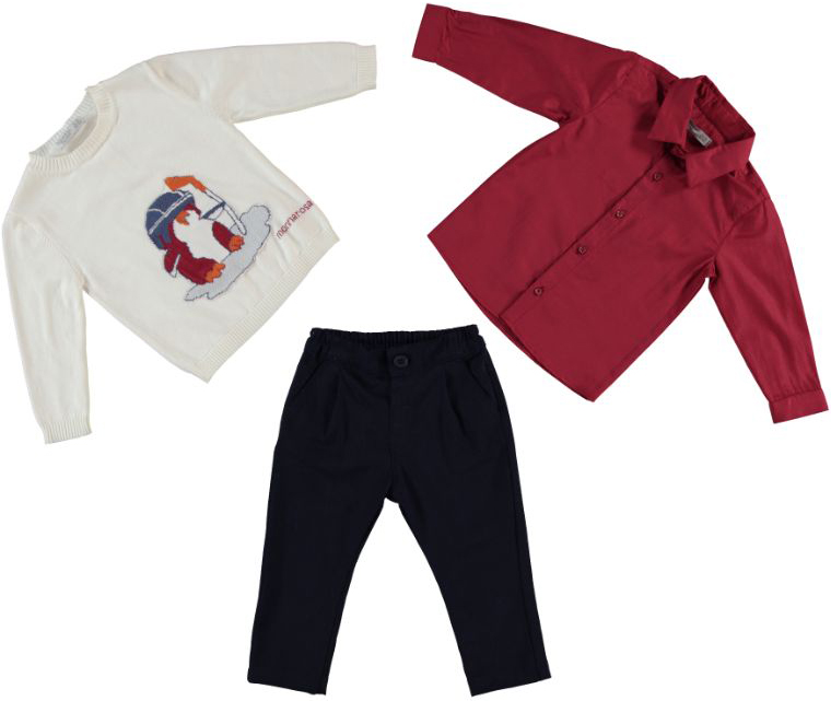 Set sweatshirt+shirt+pants