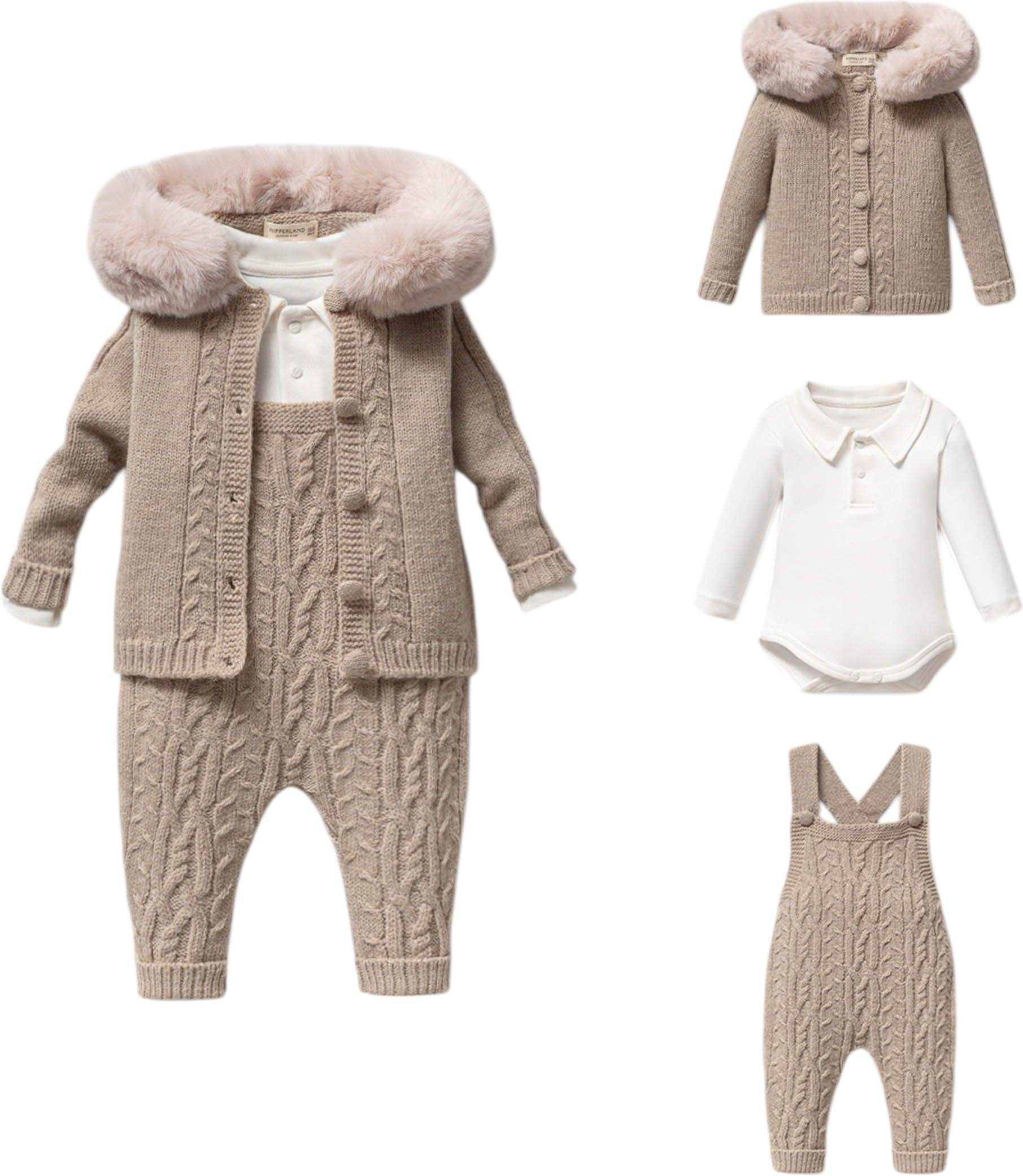 Set sweater+body+overalls