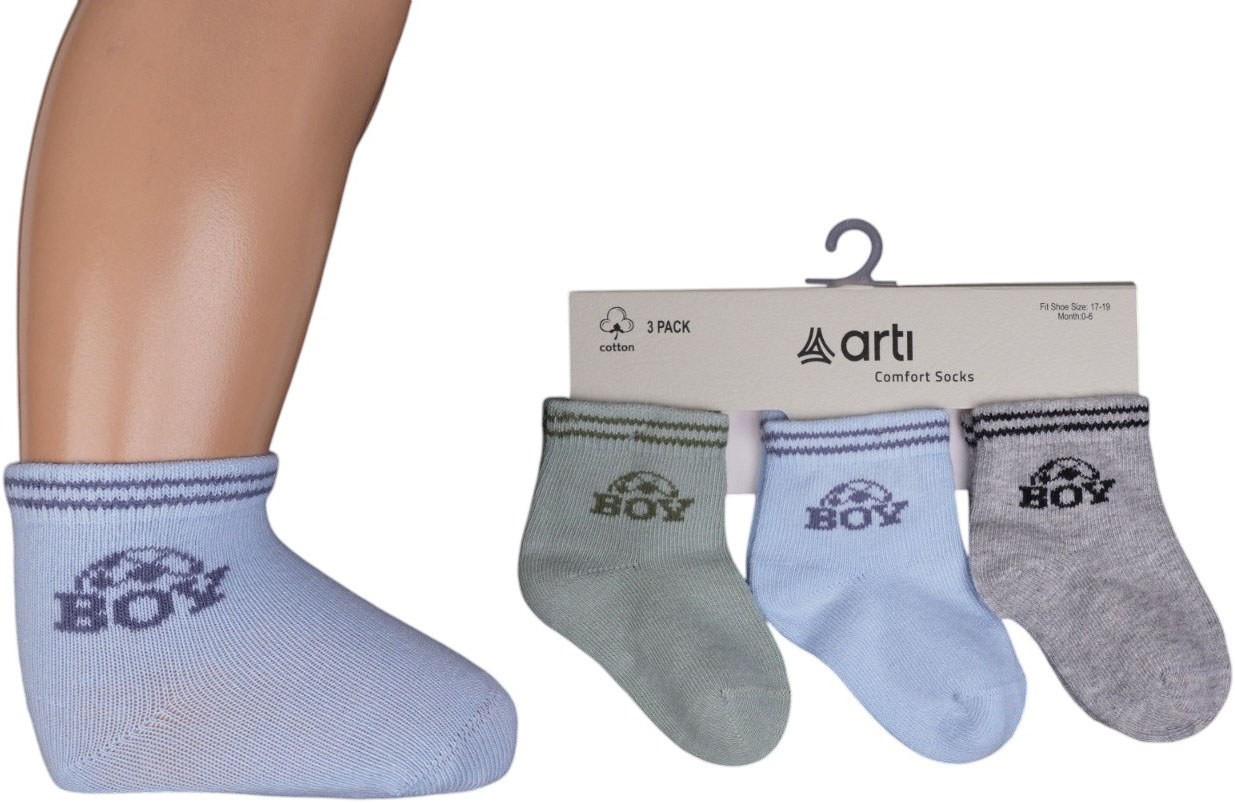 Socks cotton set 3 pairs (pack of 4 sets) Cino