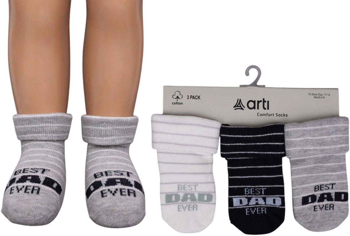 Socks cotton set 3 pairs (pack of 4 sets) Tertip