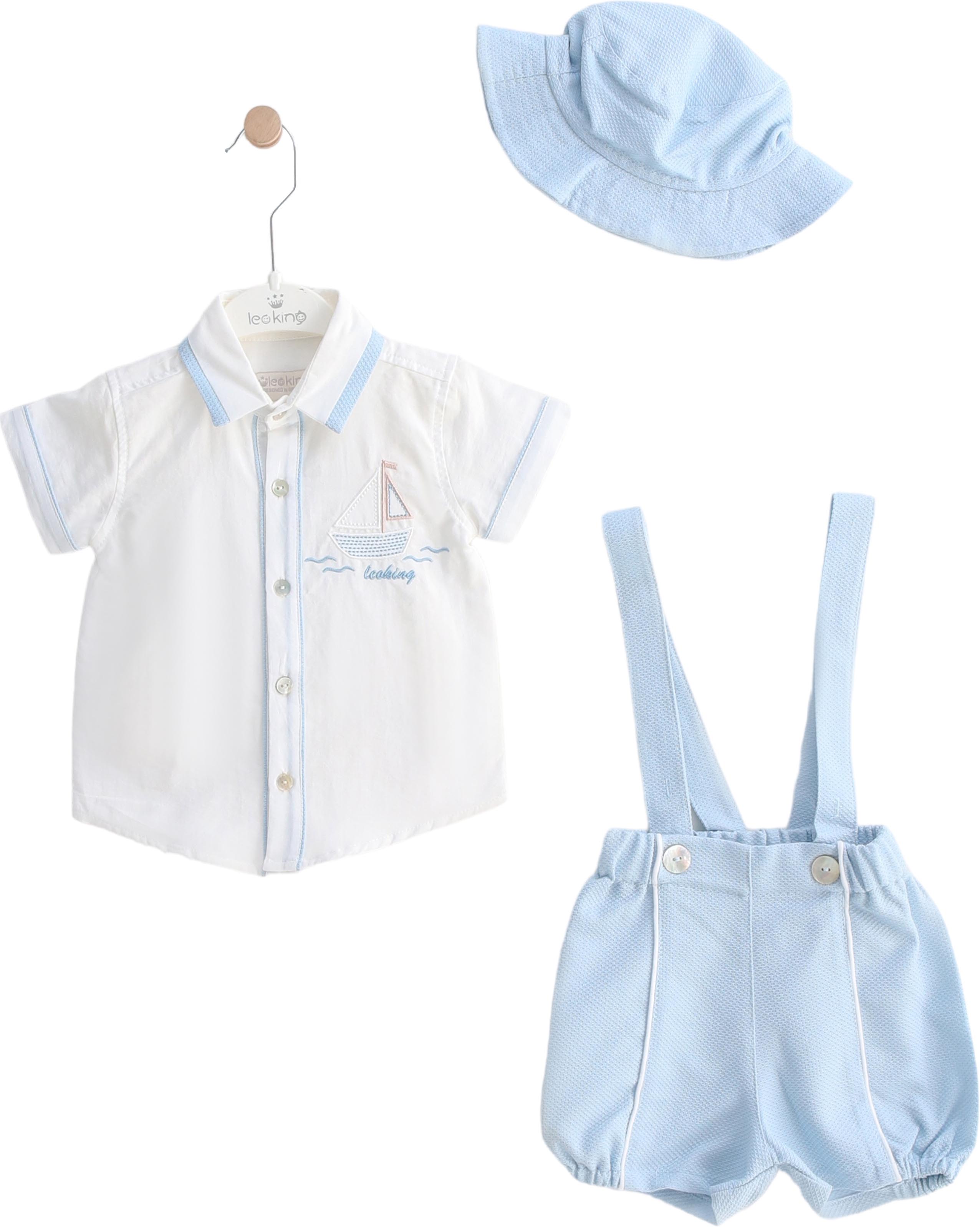 Set shirt+hat+overalls