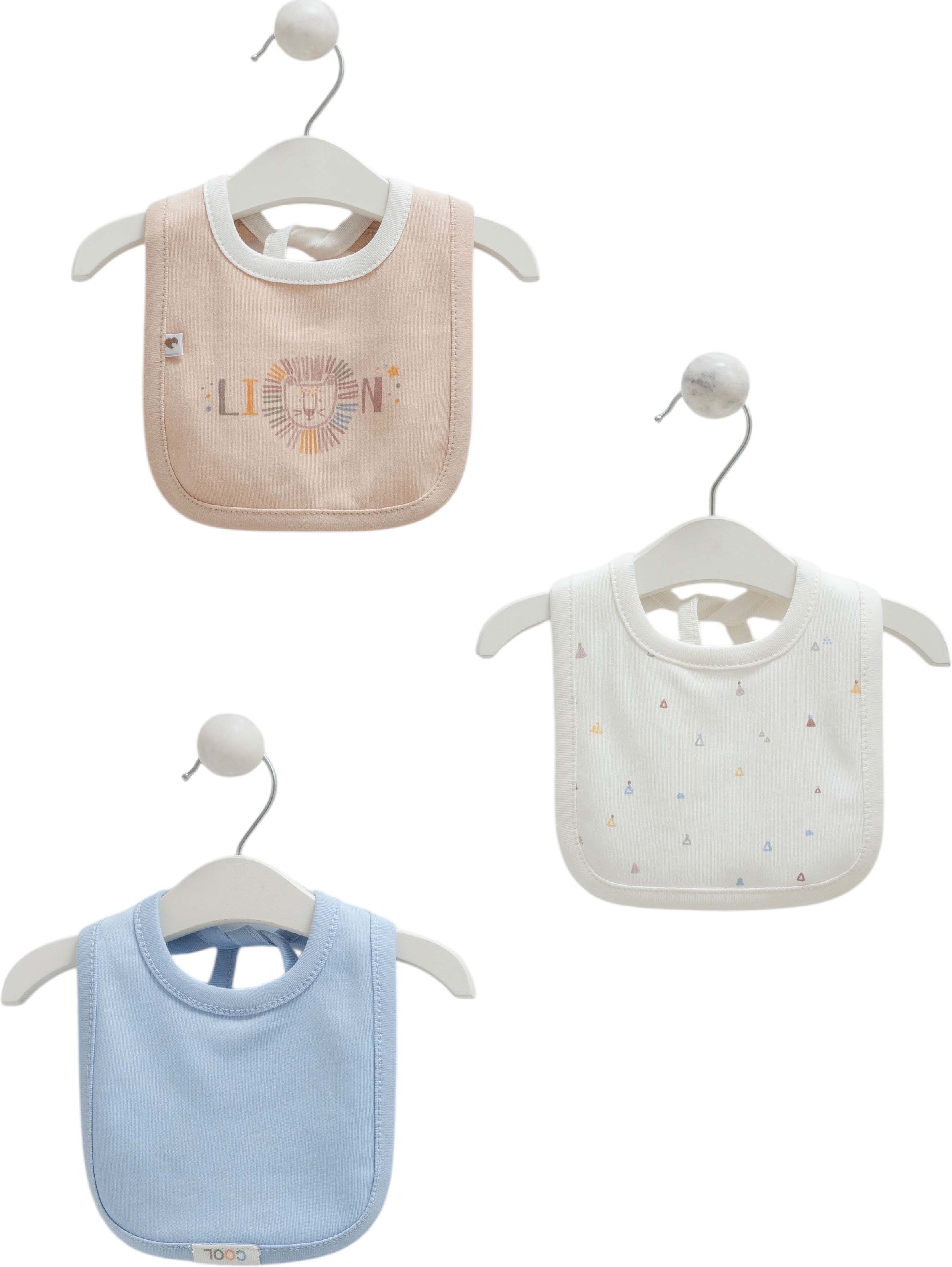 Bibs set 3pcs (pack of 4 sets), series BASIC