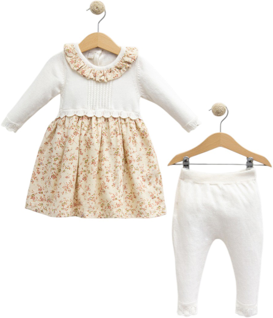 Set dress+pants. Fine knitwear