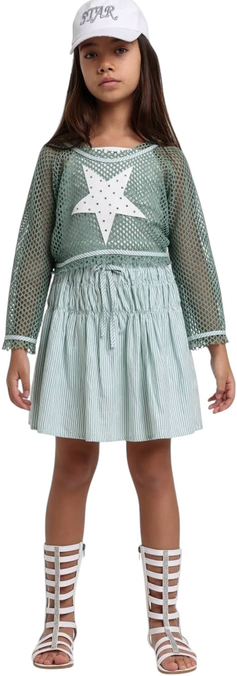 Set blouse+tank top+skirt-shorts