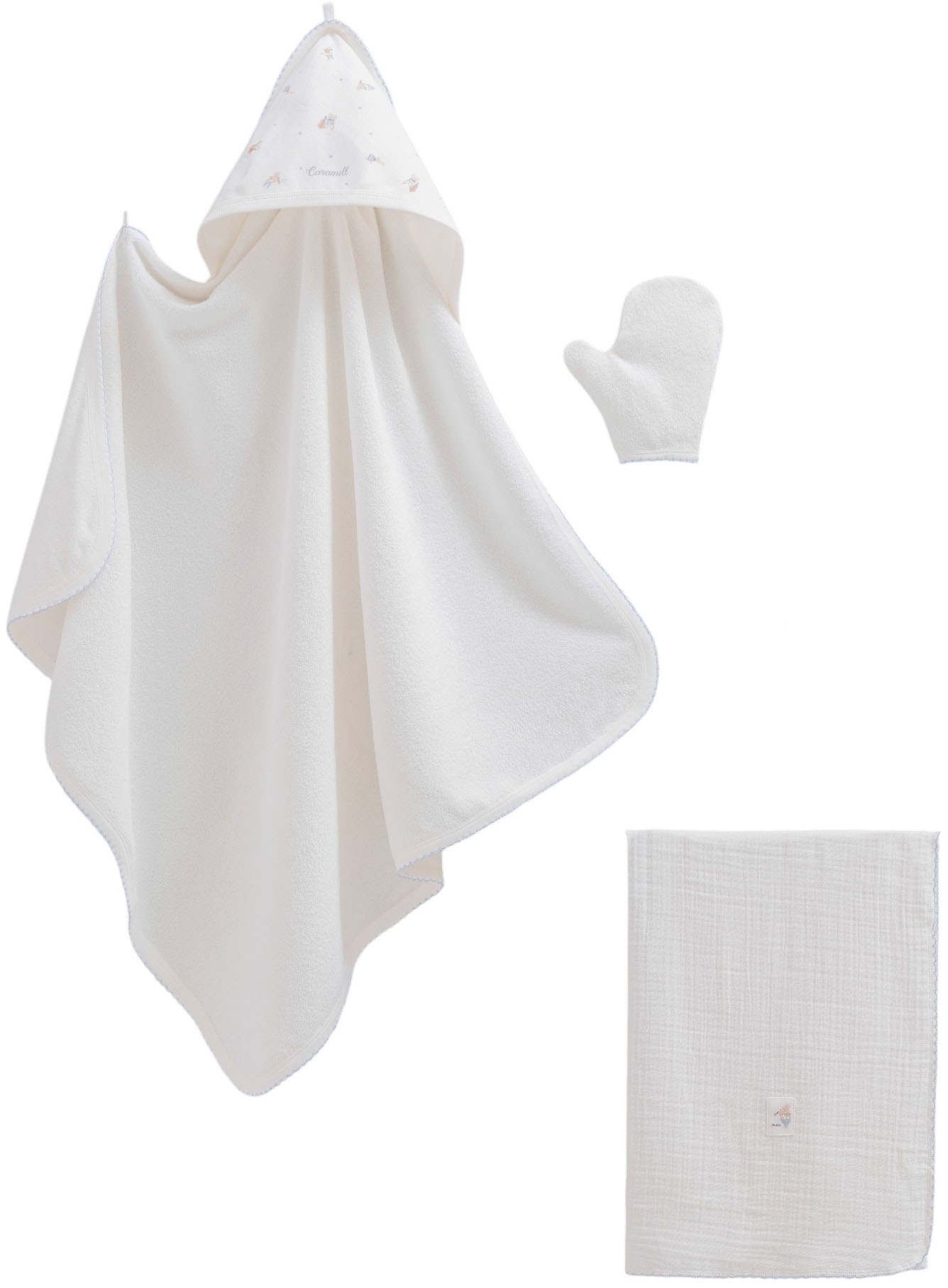 Set towel + diaper + washcloth, BASIC series