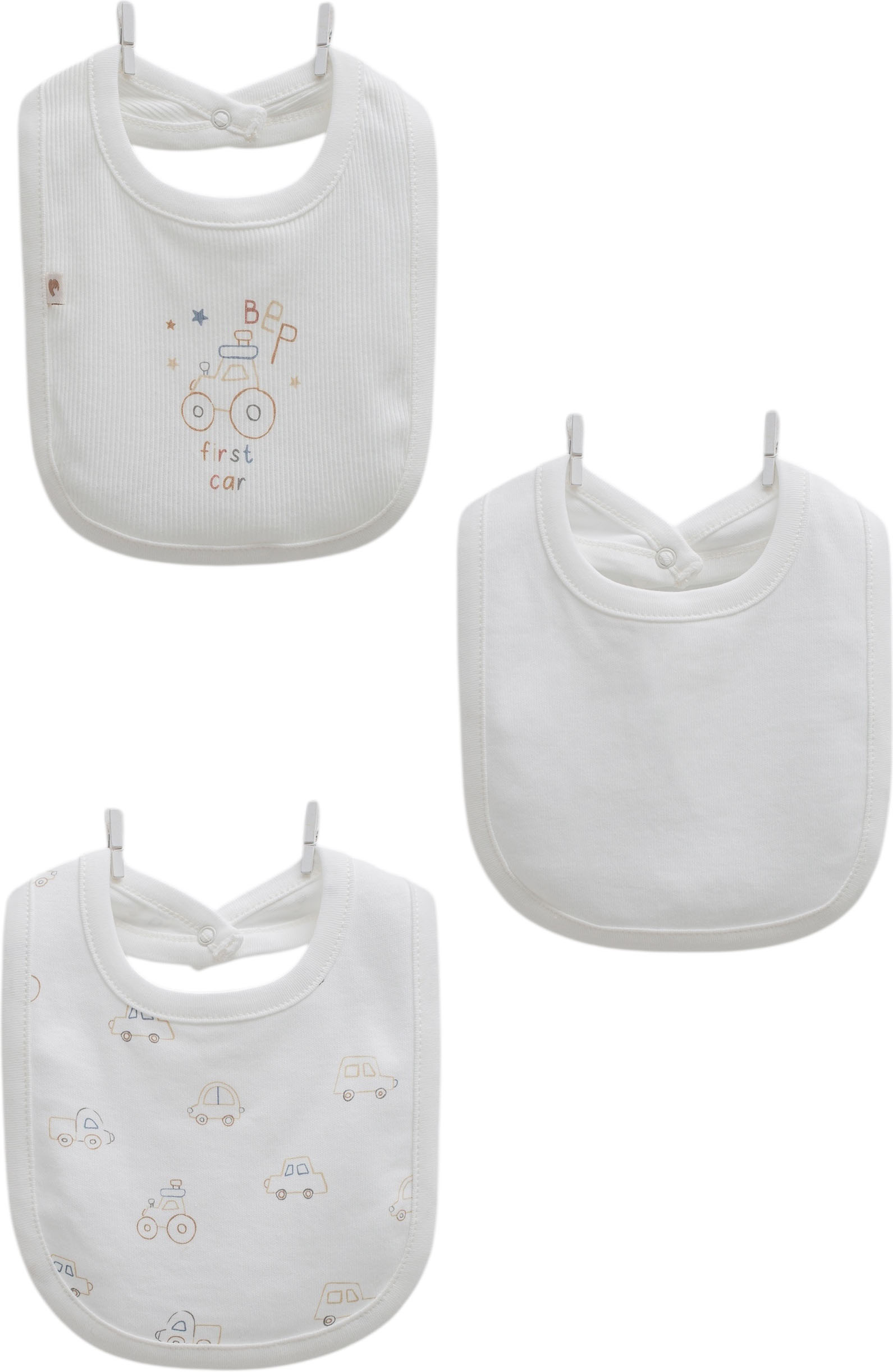 Bibs set 3pcs (pack of 4 sets), series FIRST CAR. (Expected 23.01.2026) Bibs set 3pcs (pack of 4 sets), series FIRST CAR. (Expected 23.01.2026)