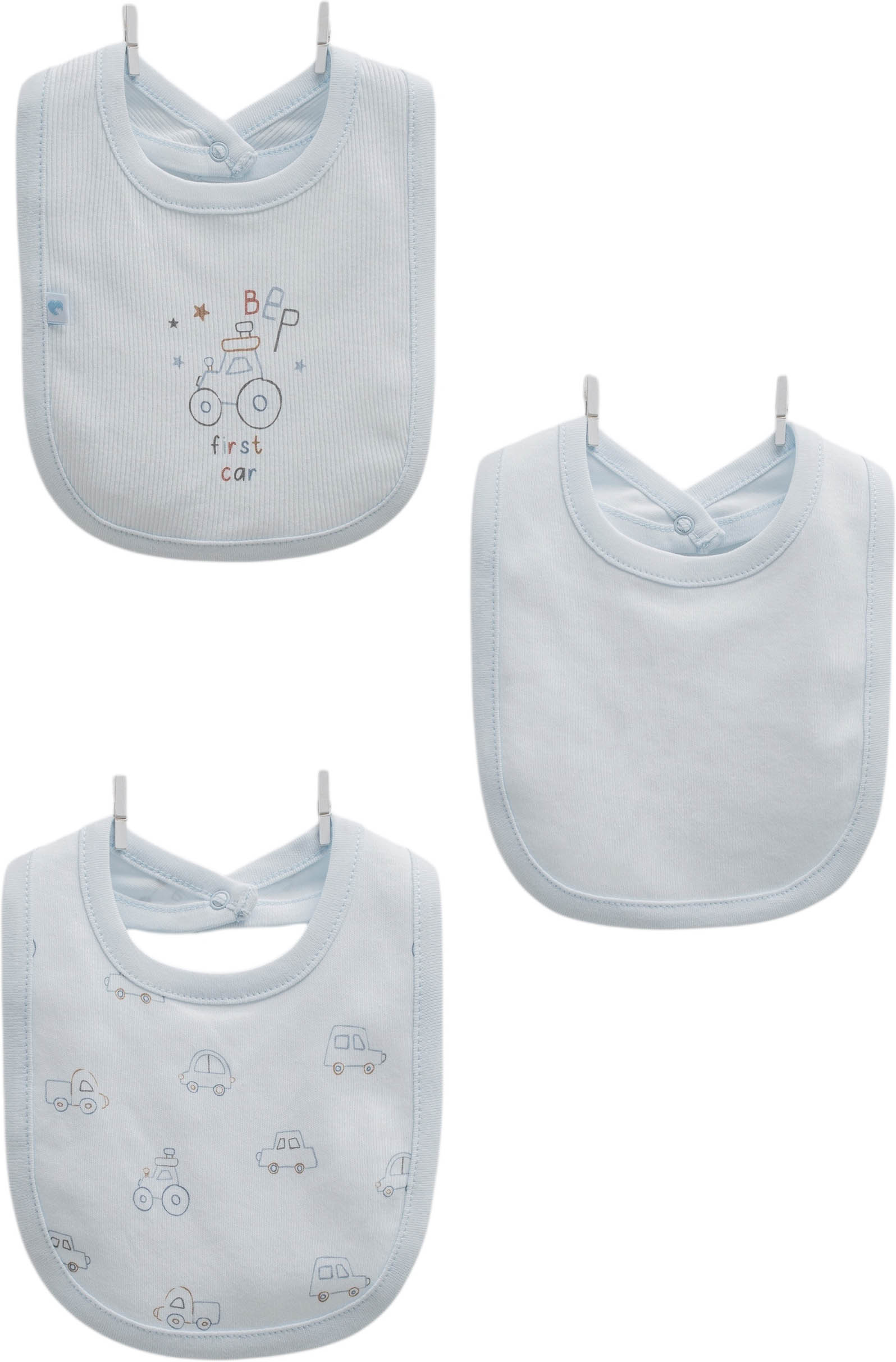 Bibs set 3pcs (pack of 4 sets), series FIRST CAR. (Expected 23.01.2026) Bibs set 3pcs (pack of 4 sets), series FIRST CAR. (Expected 23.01.2026)