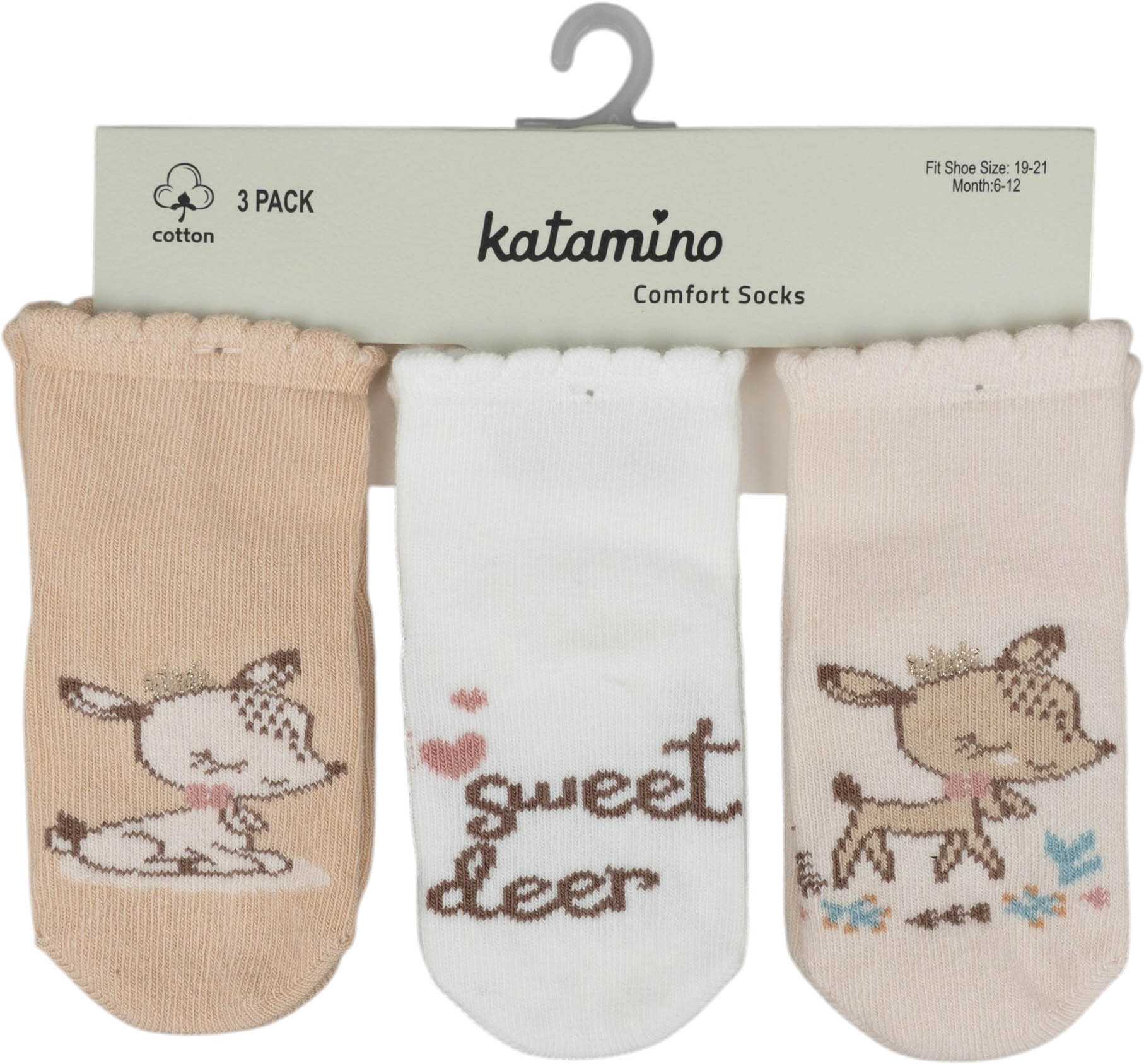 Socks cotton set 3 pairs (pack of 4 sets) Danla Socks cotton set 3 pairs (pack of 4 sets) Danla