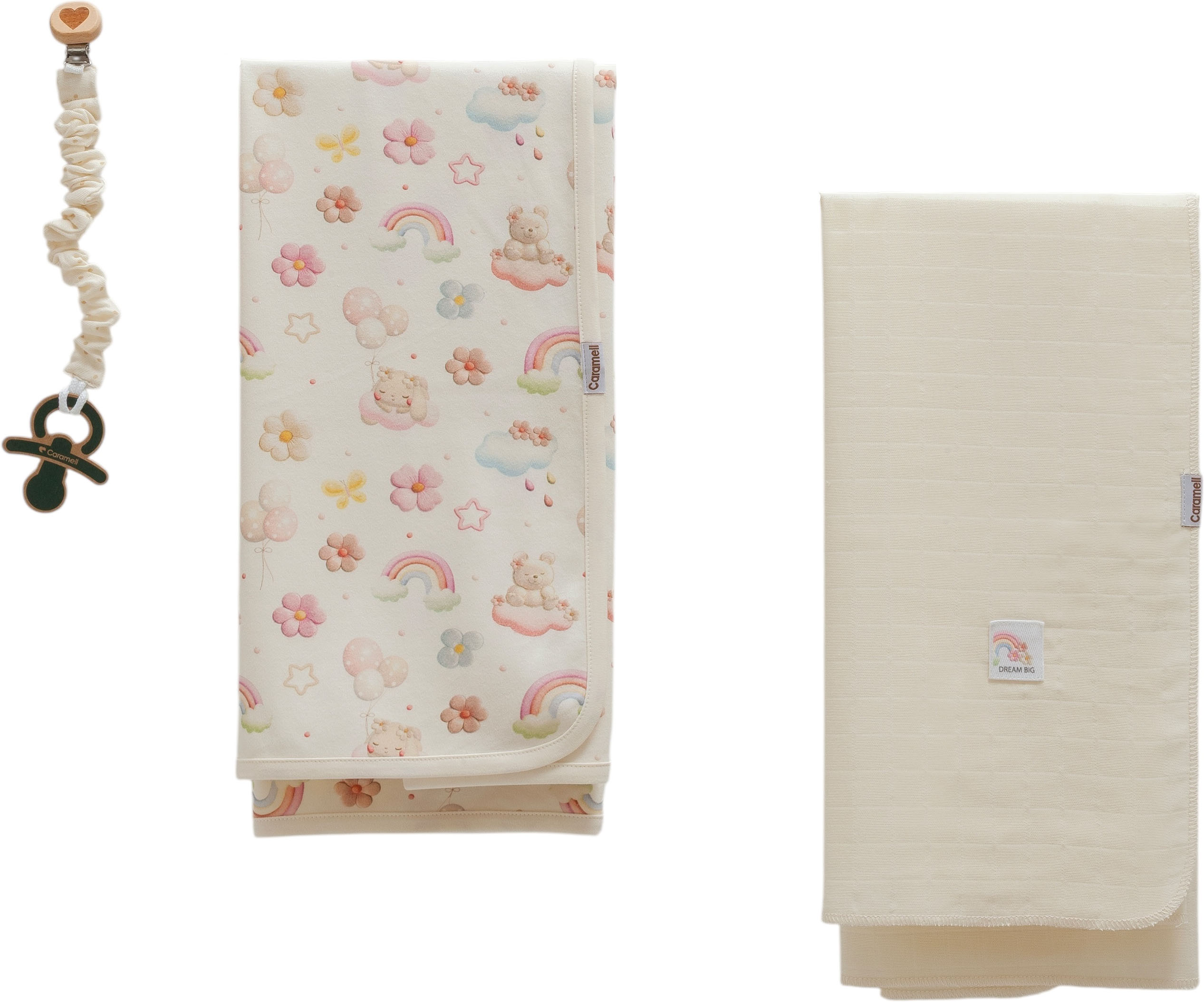 Set blanket+blanket pacifier holder, series BASIC