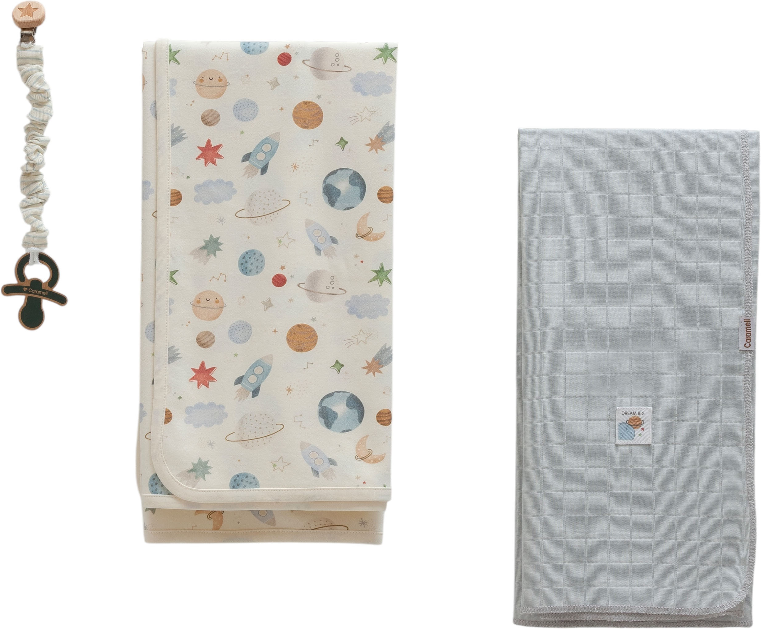 Set blanket+blanket pacifier holder, series BASIC