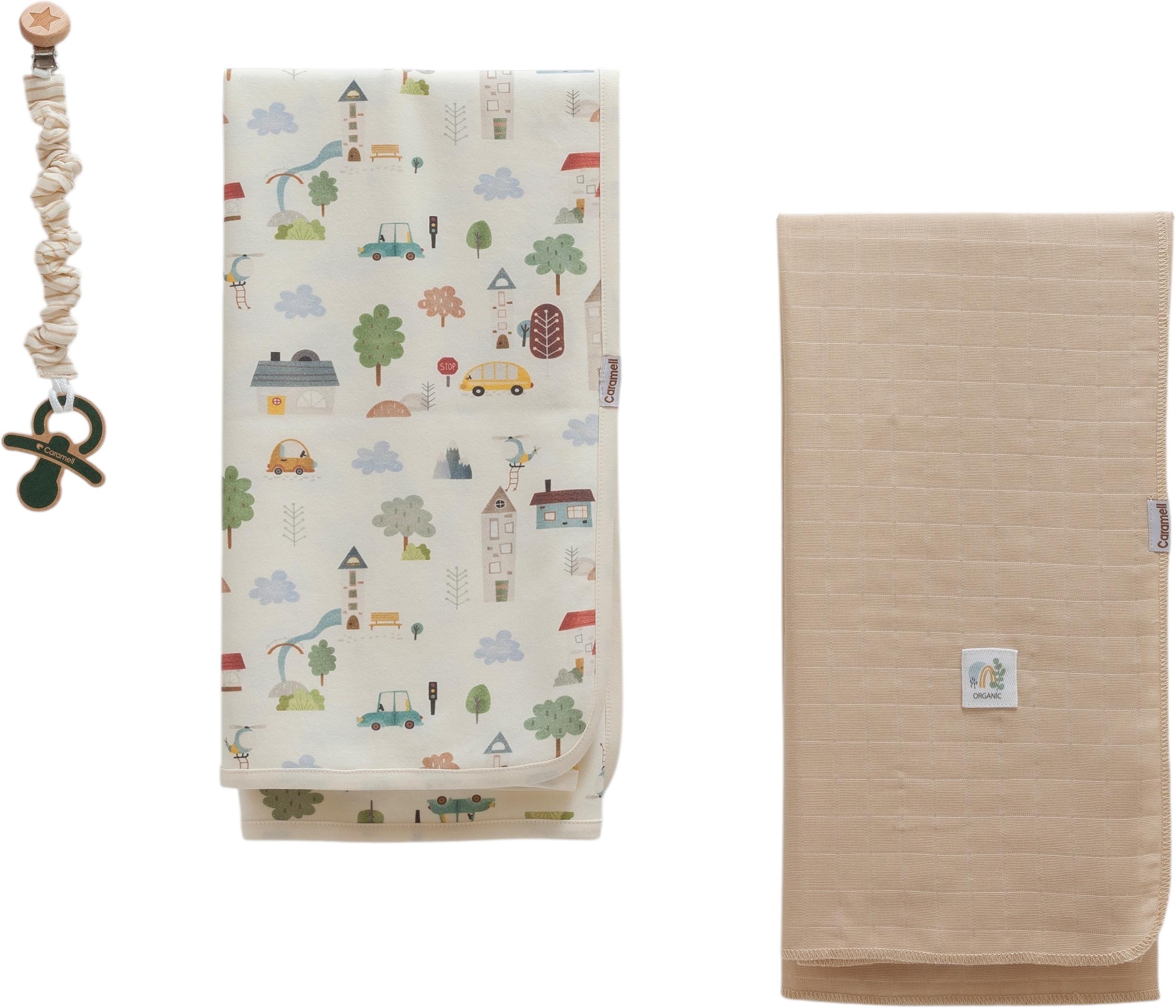Set blanket+blanket pacifier holder, series BASIC