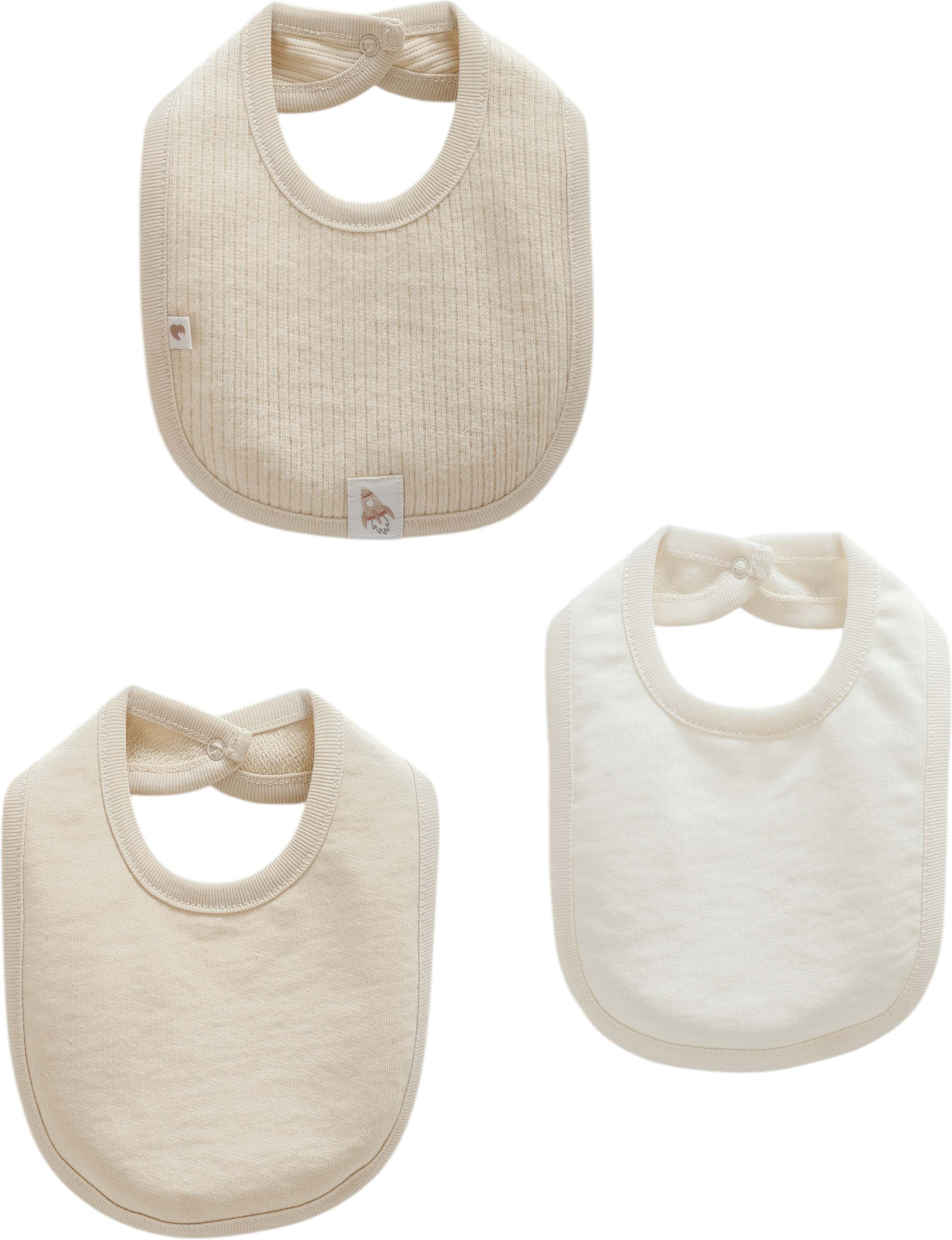 Bibs set 3pcs (pack of 4 sets), series COLOR WORD