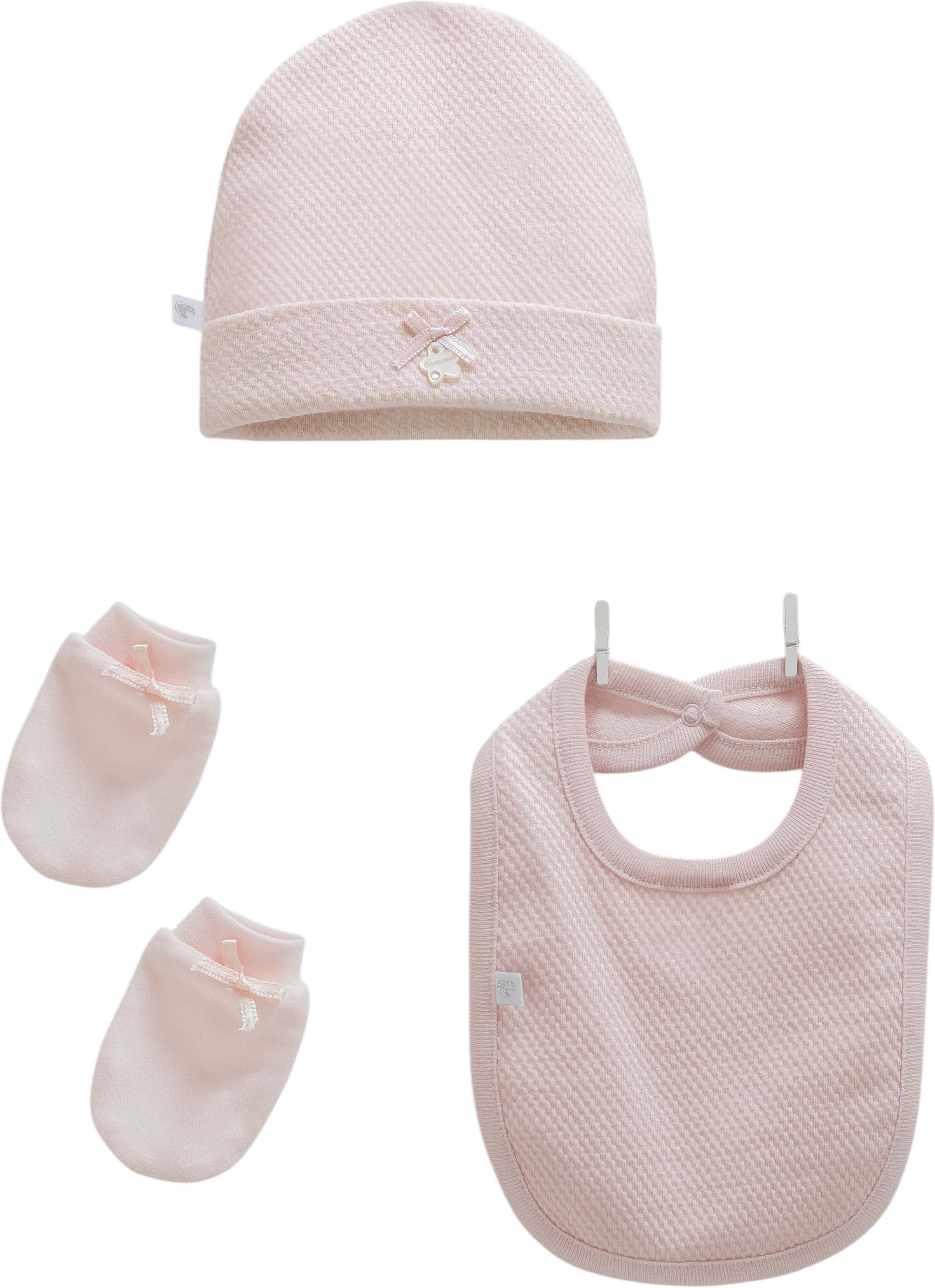 Hat+bib+gloves, series LOVE FEEL