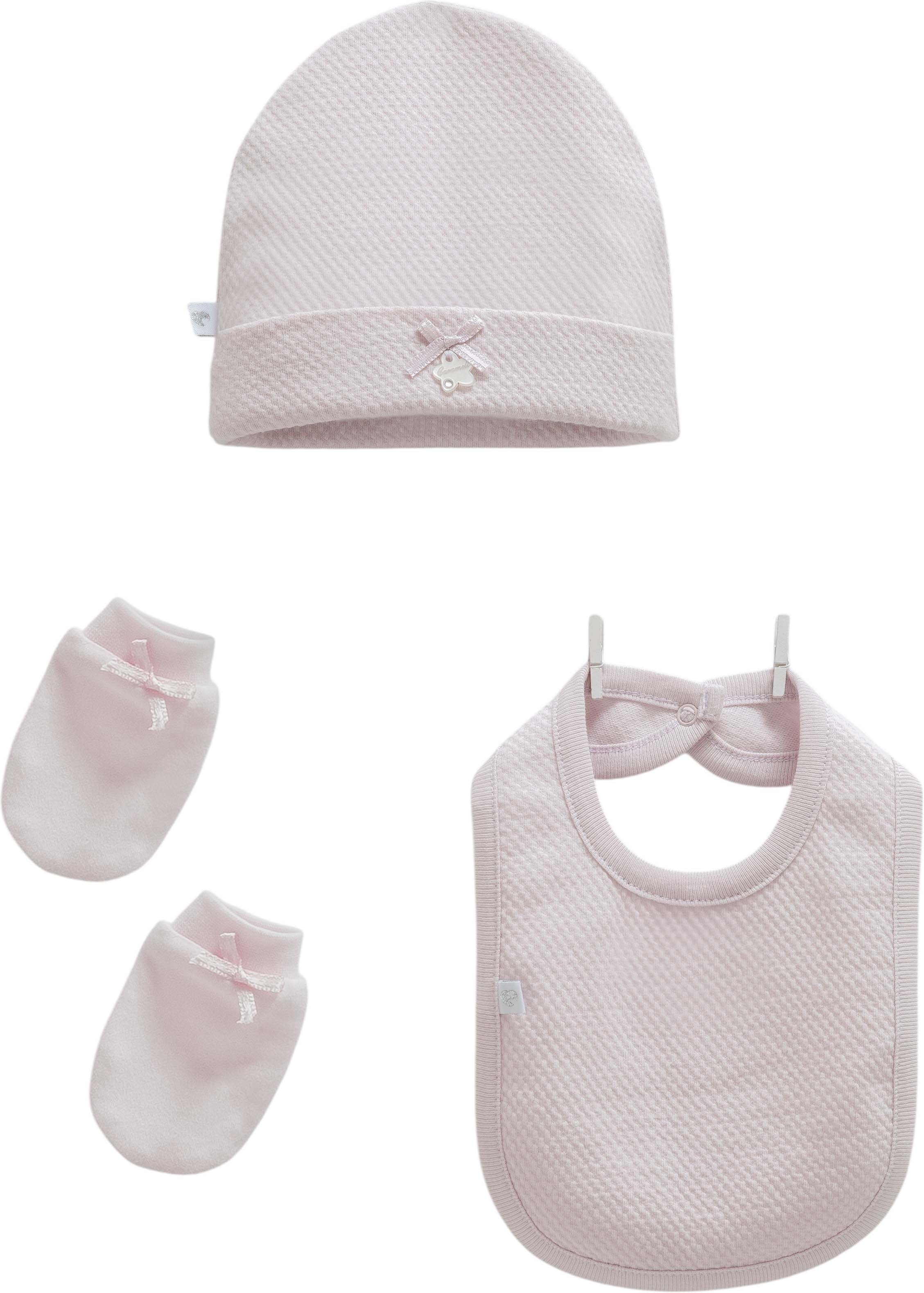 Hat+bib+gloves, series LOVE FEEL