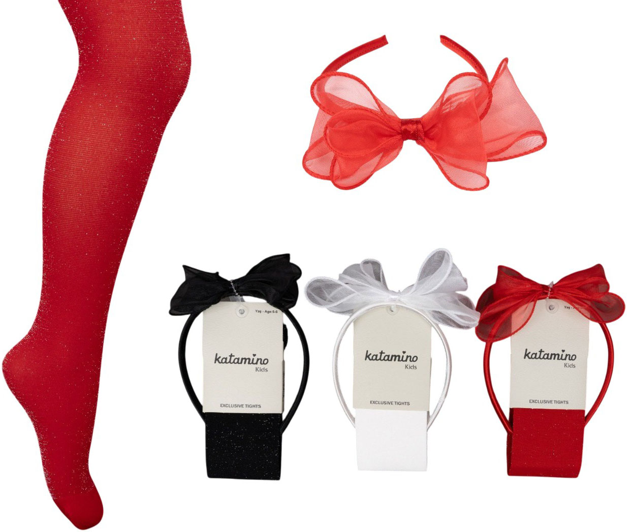 Tights nylon with lurex+Hair hoop Solveta