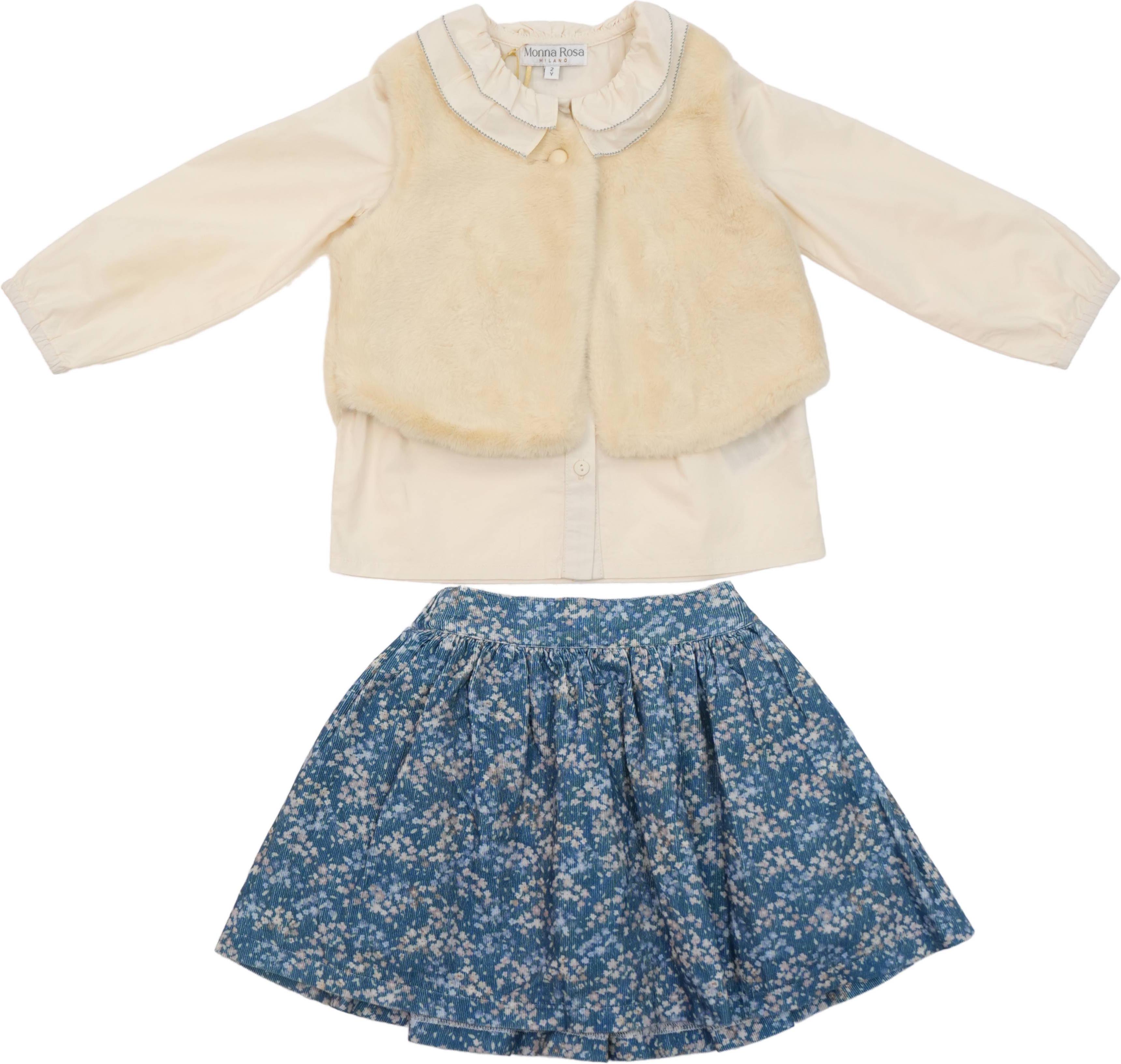 Set blouse+vest+skirt Set blouse+vest+skirt