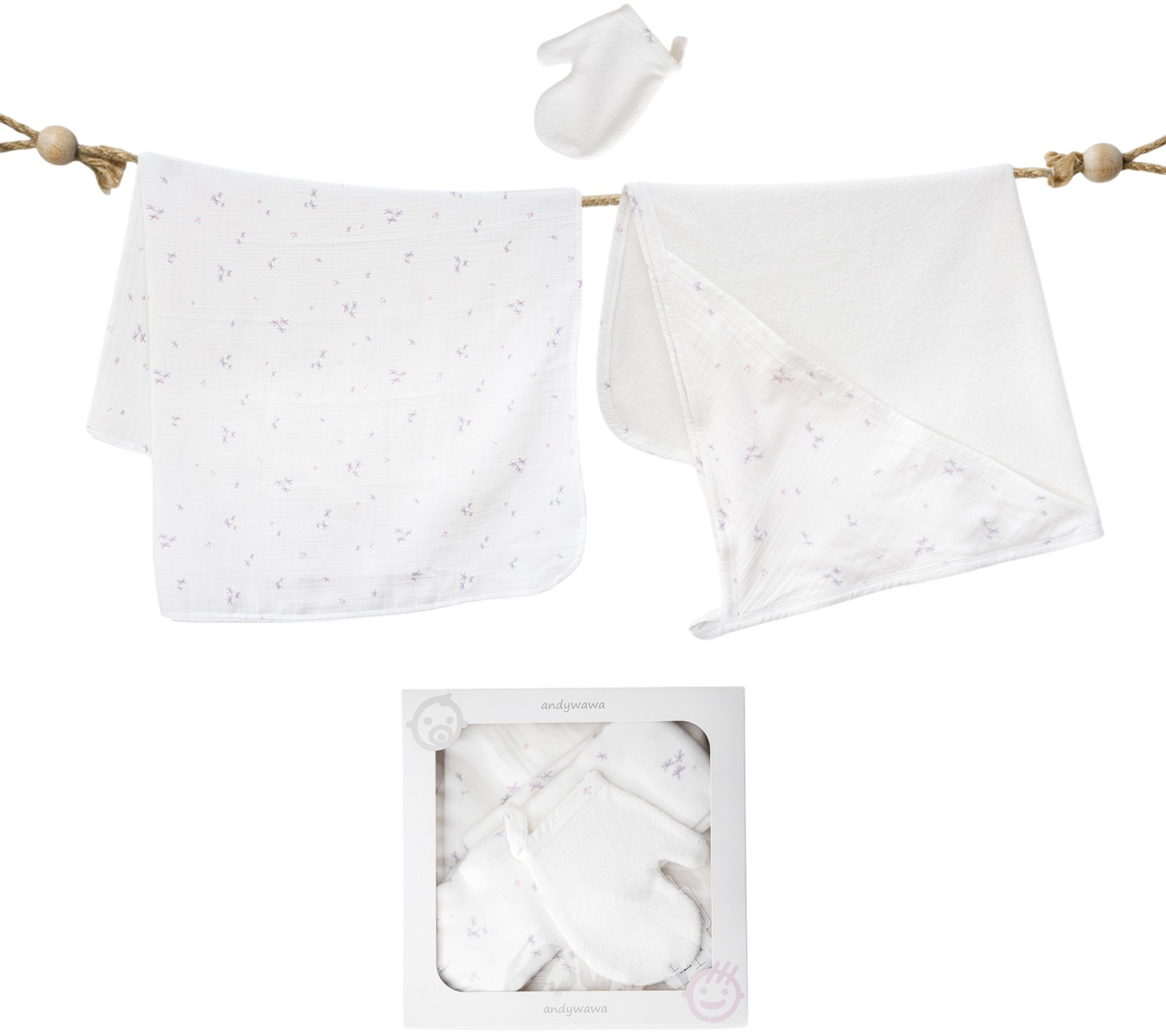 Set towel+blanket+washcloth, series BABY HOME Set towel+blanket+washcloth, series BABY HOME