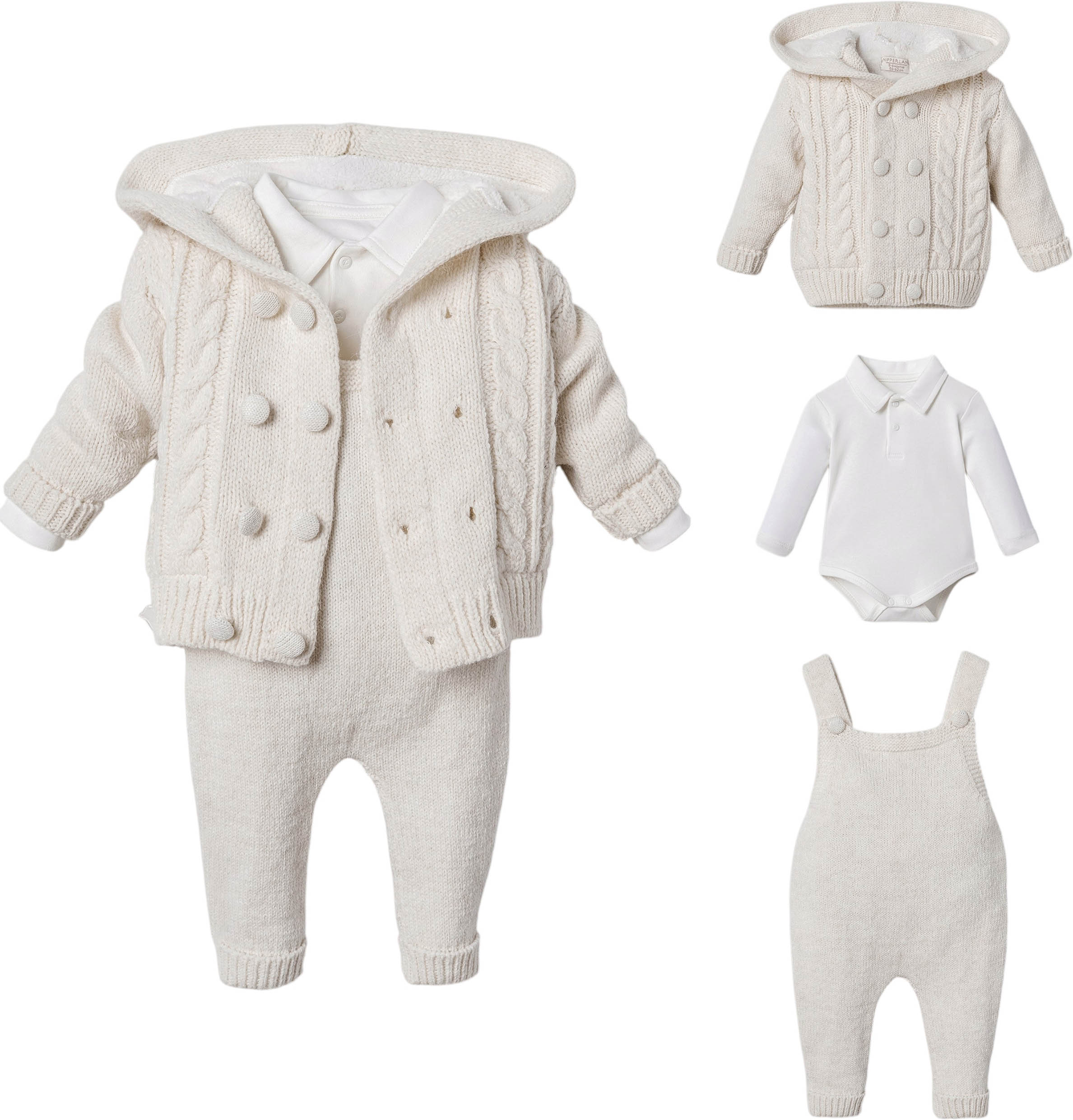Set sweater+body+overalls