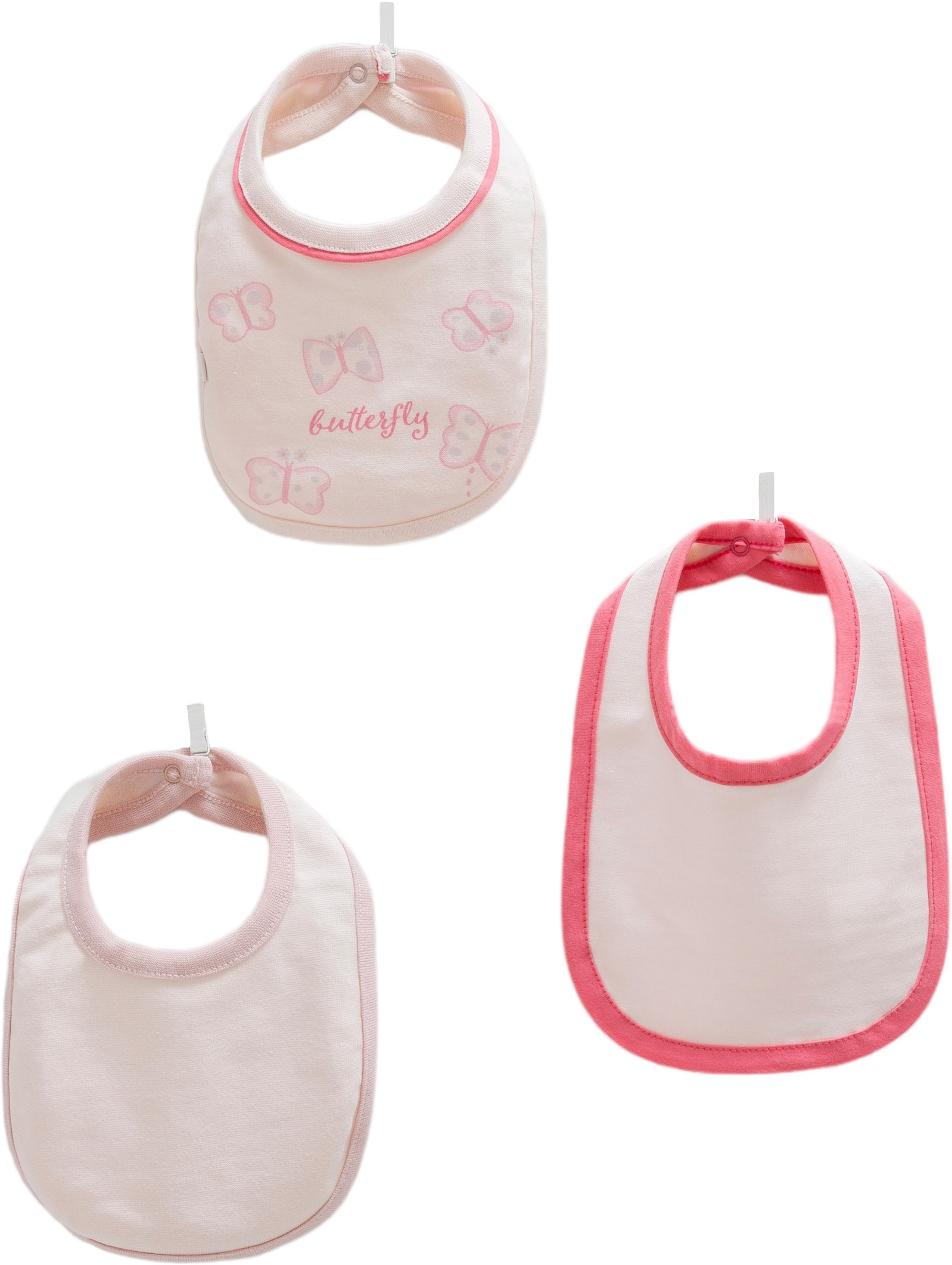 Bibs set 3pcs (pack of 4 sets), series BASIC